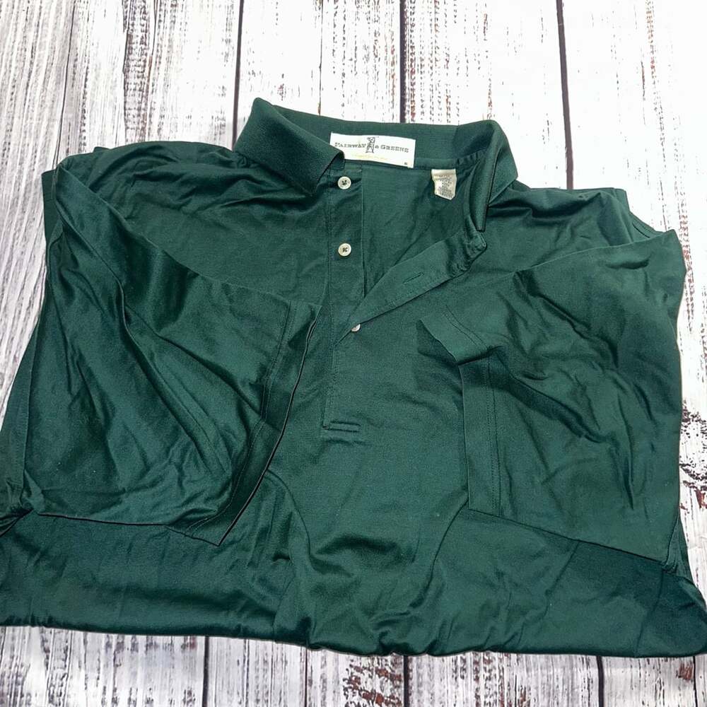 Fairway & Greene Polo Size M Green Short Sleeve Golf Shirt